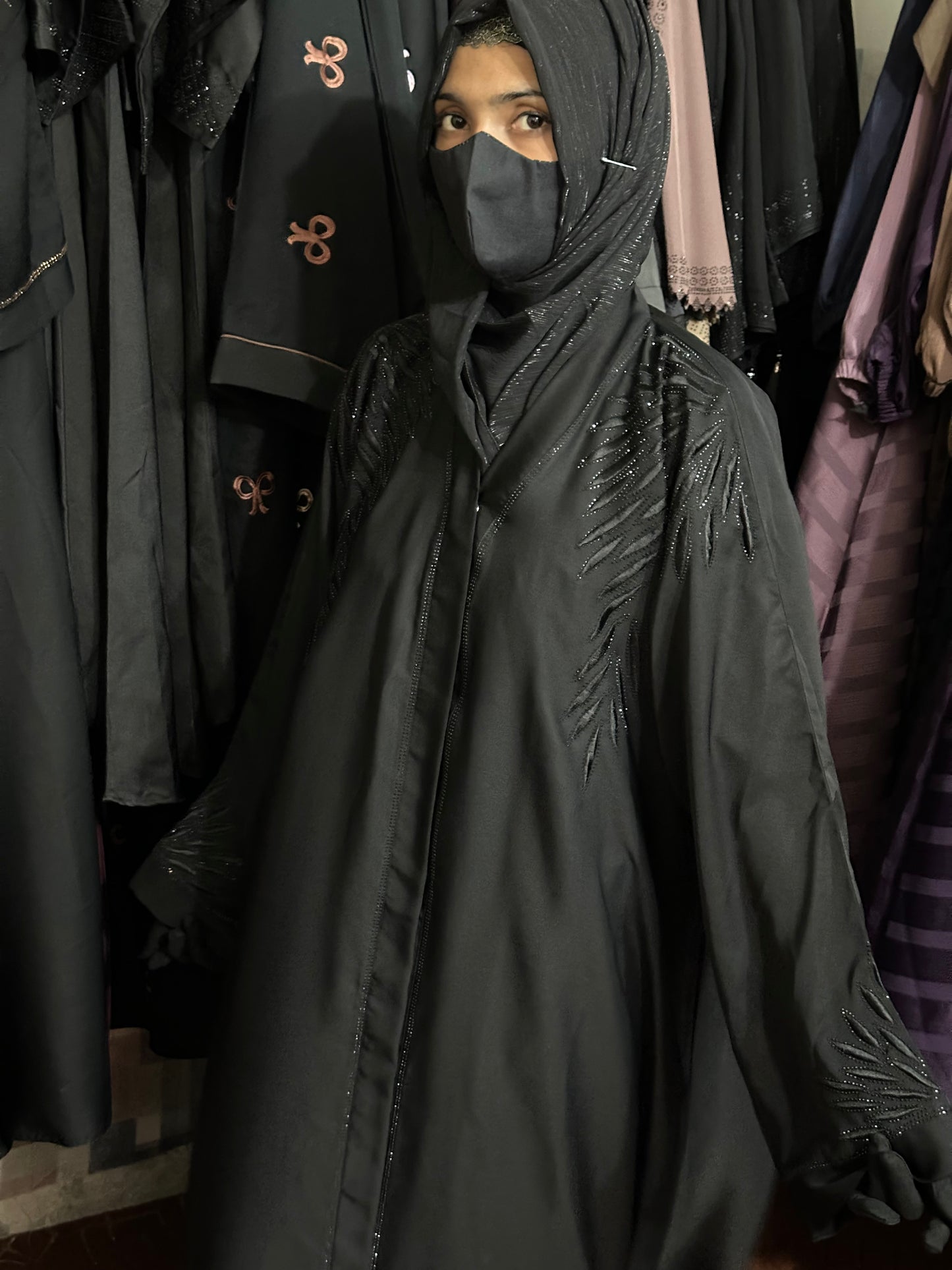 Black beeds fency Abayas