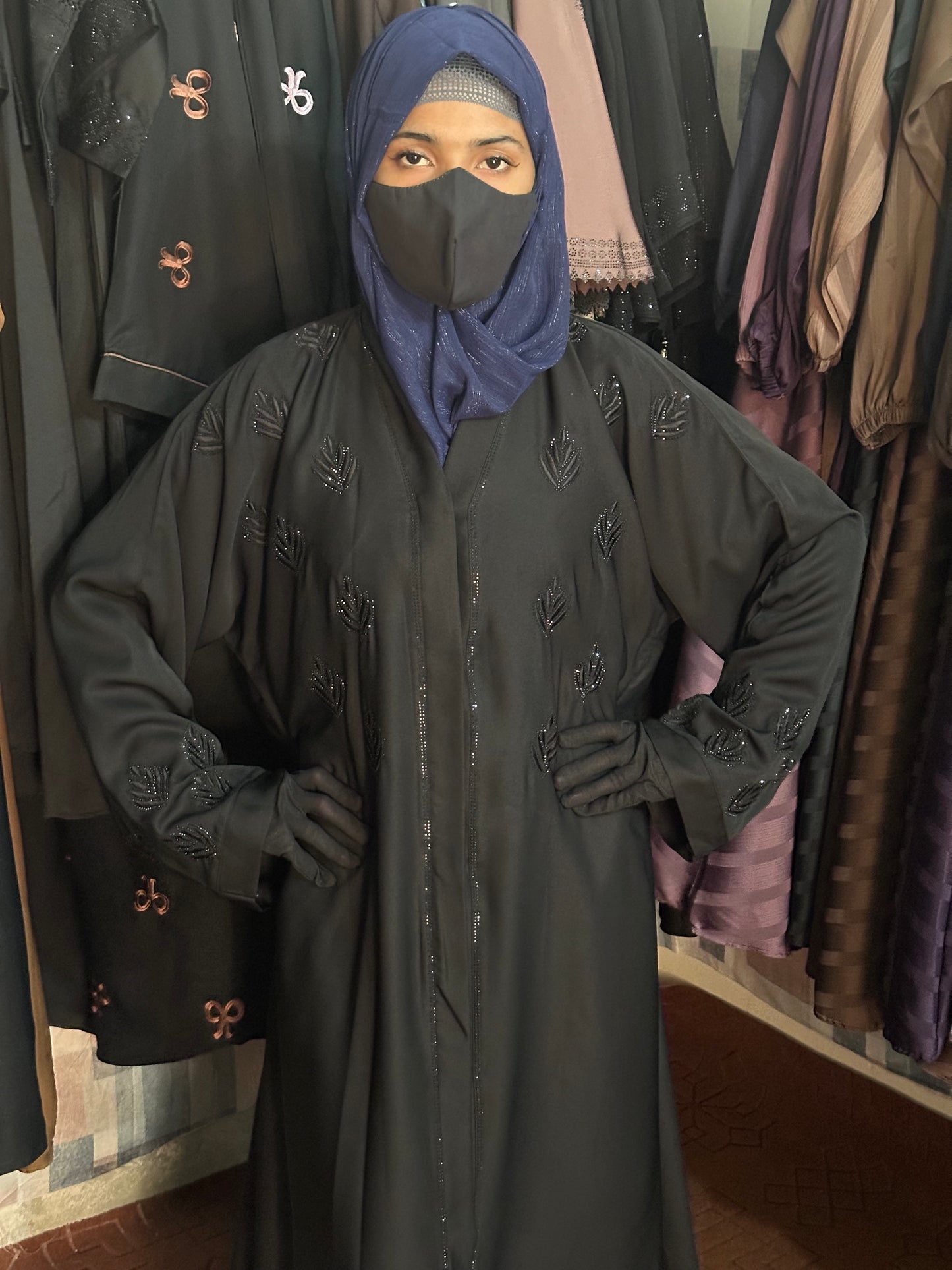 Black beeds fency Abayas