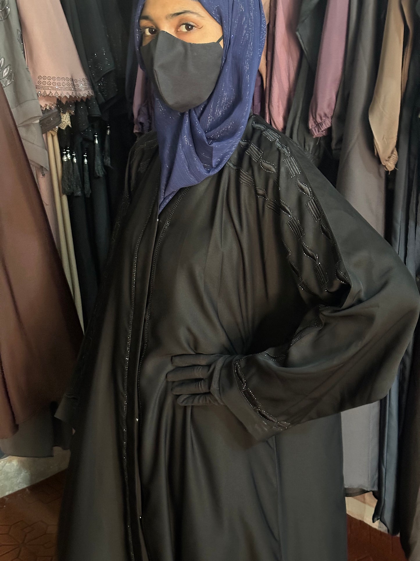 Black beeds fency Abayas